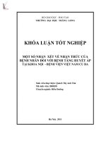 một số nhận xét về nhận thức của bệnh nhân đối với bệnh nhân tăng huyết áp tại khoa nội - bệnh viện việt nam cu ba
