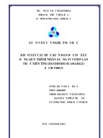 Khảo sát các điều kiện ban đầu để xây dựng quy trình nhân giống in vitro lan thủy tiên tím(dendrobium amabile) sạch virus