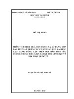 Phân tích hiệu quả huy động và sử dụng vốn đầu tư phát triển các cơ sở giáo dục đại học, cao đẳng công lập trên địa bàn tỉnh Hải Dương trong điều kiện xhh giáo dục và hội nhập quốc tế