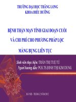 bệnh thận mãn tính giai đoạn cuối và chi phí cho phương pháp lọc màng bọc liên tục