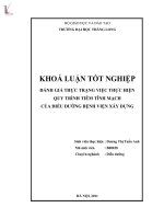 đánh giá thực trạng việc thực hiện quy trình tiêm tĩnh mạch của điều dưỡng bệnh viện xây dựng