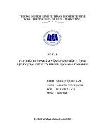 các giải pháp nhẳm nâng cao chất lượng dịch vụ tại công ty khách sạn asia paradise