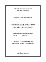 thế giới nghệ thuật thơ nguyễn quang thiều