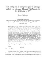 ảnh hưởng của tư tưởng nho giáo về giáo dục tới lĩnh vực giáo dục - khoa cử việt nam từ thế kỷ xi đến thế kỷ xv