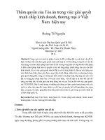 thẩm quyền của tòa án trong việc giải quyết tranh chấp kinh doanh, thương mại ở việt nam hiện nay
