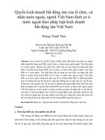 quyền kinh doanh bất động sản của tổ chức, cá nhân nước ngoài, người việt nam định cư ở nước ngoài theo pháp luật kinh doanh bất động sản việt nam
