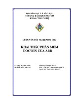 ĐỒ ÁN TỐT NGHIỆP KỸ THUẬT ĐIỆN KHAI THÁC PHẦN MỀM DOCWIN CỦA ABB