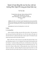 quản lý hoạt động đào tạo lưu học sinh tại trường hữu nghị 80 trong giai đoạn hiện nay