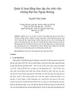 quản lý hoạt động thực tập cho sinh viên trường đại học ngoại thương