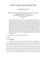 yếu tố vô thức trong thơ hoàng cầm