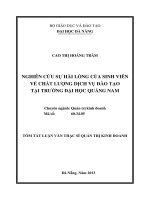 nghiên cứu sự hài lòng của sinh viên về chất lượng dịch vụ đào tạo tại trường đại học quảng nam