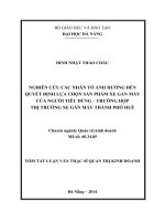 nghiên cứu các nhân tố ảnh hưởng đến quyết định lựa chọn sản phẩm xe gắn máy của người tiêu dùng - trường hợp thị trường xe gắn máy thành phố huế