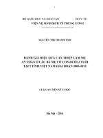 đánh giá hiệu quả can thiệp làm mẹ an toàn ở các bà mẹ có con dưới 2 tuổi tại 5 tỉnh việt nam giai đoạn 2006-2010 (full text) (1)