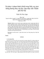 xử phạt vi phạm hành chính trong lĩnh vực giao thông đường thủy nội địa- qua thực tiễn thành phố hà nội