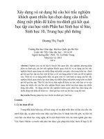 xây dựng và sử dụng bộ câu hỏi trắc nghiệm khách quan nhiều lựa chọn dạng câu nhiễu đúng một phần để kiểm tra-đánh giá kết quả học tập của học sinh phần hai sinh học tế bào, sinh học 10, trung học phổ thông