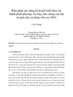 biện pháp xây dựng kế hoạch triển khai các thành phần phù hợp với mục tiêu chung của dự án giáo dục sử dụng vốn vay oda
