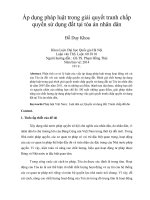 áp dụng pháp luật trong giải quyết tranh chấp quyền sử dụng đất tại tòa án nhân dân
