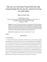 dạy học các trích đoạn truyện kiều theo đặc trưng thi pháp thể loại cho học sinh lớp 10 trung học phổ thông