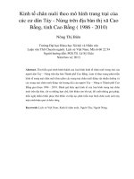 kinh tế chăn nuôi theo mô hình trang trại của các cư dân tày - nùng trên địa bàn thị xã cao bằng, tỉnh cao bằng ( 1986 - 2010)
