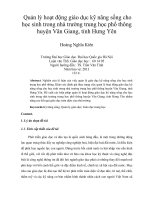 quản lý hoạt động giáo dục kỹ năng sống cho học sinh trong nhà trường trung học phổ thông huyện văn giang, tỉnh hưng yên