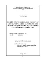 nghiên cứu tổng hợp, đặc trưng vật liệu sapo-5 và meso-sapo-5 bằng các phổ kỹ thuật cao ứng dụng làm xúc tác cracking cặn béo thải