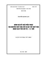 đánh giá kết quả phẫu thuật tán nhuyễn thủy tinh thể, đặt thuỷ tinh thể nhân tạo ở trẻ em từ 3 - 15  tuổi