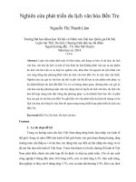 nghiên cứu phát triển du lịch văn hóa bến tre