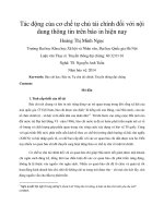 tác động của cơ chế tự chủ tài chính đối với nội dung thông tin trên báo in hiện nay