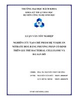 Nghiên cứu tạo chế phẩm hệ vi khuẩn nitrate hoá bằng phương pháp cố định trên giá thể bacterial cellulose và đá san hô