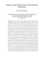 nghiên cứu phát triển du lịch văn hóa biển đảo khánh hòa