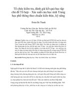 tổ chức kiểm tra, đánh giá kết quả học tập chủ đề tổ hợp – xác suất của học sinh trung học phổ thông theo chuẩn kiến thức, kỹ năng