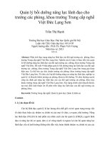 quản lý bồi dưỡng năng lực lãnh đạo cho trưởng các phòng, khoa trường trung cấp nghề việt đức lạng sơn
