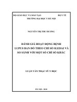 đánh giá hoạt động bệnh lupus ban đỏ hệ thống theo chỉ số sledai và so sánh với một số chỉ số khác