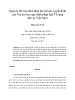 nguyên tắc bảo đảm hiệu lực bản án, quyết định của tòa án theo quy định pháp luật tố tụng dân sự việt nam