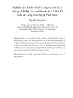 nghiên cứu hành vi thích ứng của trẻ bị di chứng chất độc da camdioxin từ 11 đến 15 tuổi tại làng hữu nghị việt nam