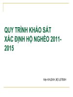 quy trình khảo sát xác định hộ nghèo 2011 đến 2015
