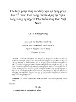 các biện pháp nâng cao hiệu quả áp dụng pháp luật về thanh toán bằng thư tín dụng tại ngân hàng nông nghiệp và phát triển nông thôn việt nam