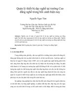 quản lý thiết bị dạy nghề tại trường cao đẳng nghề trong bối cảnh hiện nay