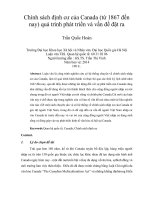 chính sách định cư của canada (từ 1867 đến nay) quá trình phát triển và vấn đề đặt ra
