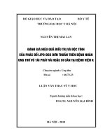 đánh giá hiệu quả điều trị và độc tính của phác đồ lipodox đơn thuần trên bệnh nhân ung thư vú tái phát và hoặc di căn tại bệnh viện k