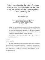 quản lý hoạt động giáo dục giá trị sống thông qua hoạt động đoàn thanh niên cho học viên trung tâm giáo dục thường xuyên huyện lộc bình, tỉnh lạng sơn
