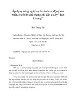 áp dụng công nghệ sạch vào hoạt động sản xuất, chế biến chè mang chỉ dẫn địa lý tân cương