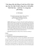 vận dụng tiếp cận hằng số sinh học để tổ chức dạy học các cấp tổ chức sống trên cơ thể phần sinh thái học – sinh học 12, trung học phổ thông