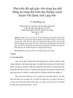 phát triển đội ngũ giáo viên trung học phổ thông tại trung tâm giáo dục thường xuyên huyện văn quan, tỉnh lạng sơn
