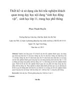 thiết kế và sử dụng câu hỏi trắc nghiệm khách quan trong dạy học nội dung “sinh học động vật”, sinh học lớp 11, trung học phổ thông