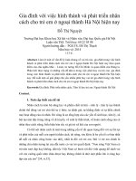 gia đình với việc hình thành và phát triển nhân cách cho trẻ em ở ngoại thành hà nội hiện nay