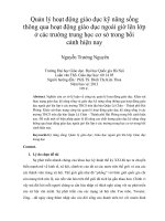 quản lý hoạt động giáo dục kỹ năng sống thông qua hoạt động giáo dục ngoài giờ lên lớp ở các trường trung học cơ sở trong bối cảnh hiện nay
