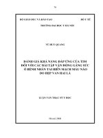 đánh giá khả năng đáp ứng của tim đối với các bài tập vận động gắng sức ở bệnh nhân tai biến mạch máu não do hẹp van hai lá