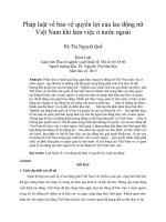 pháp luật về bảo vệ quyền lợi của lao động nữ việt nam khi làm việc ở nước ngoài