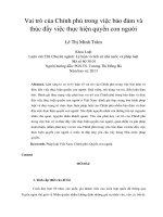 vai trò của chính phủ trong việc bảo đảm và thúc đẩy việc thực hiện quyền con người